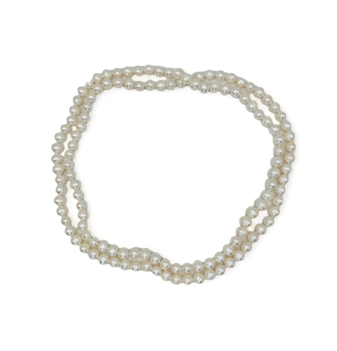 7-7.5mm WHITE FRESHWATER PEARL LONG NECKLACE