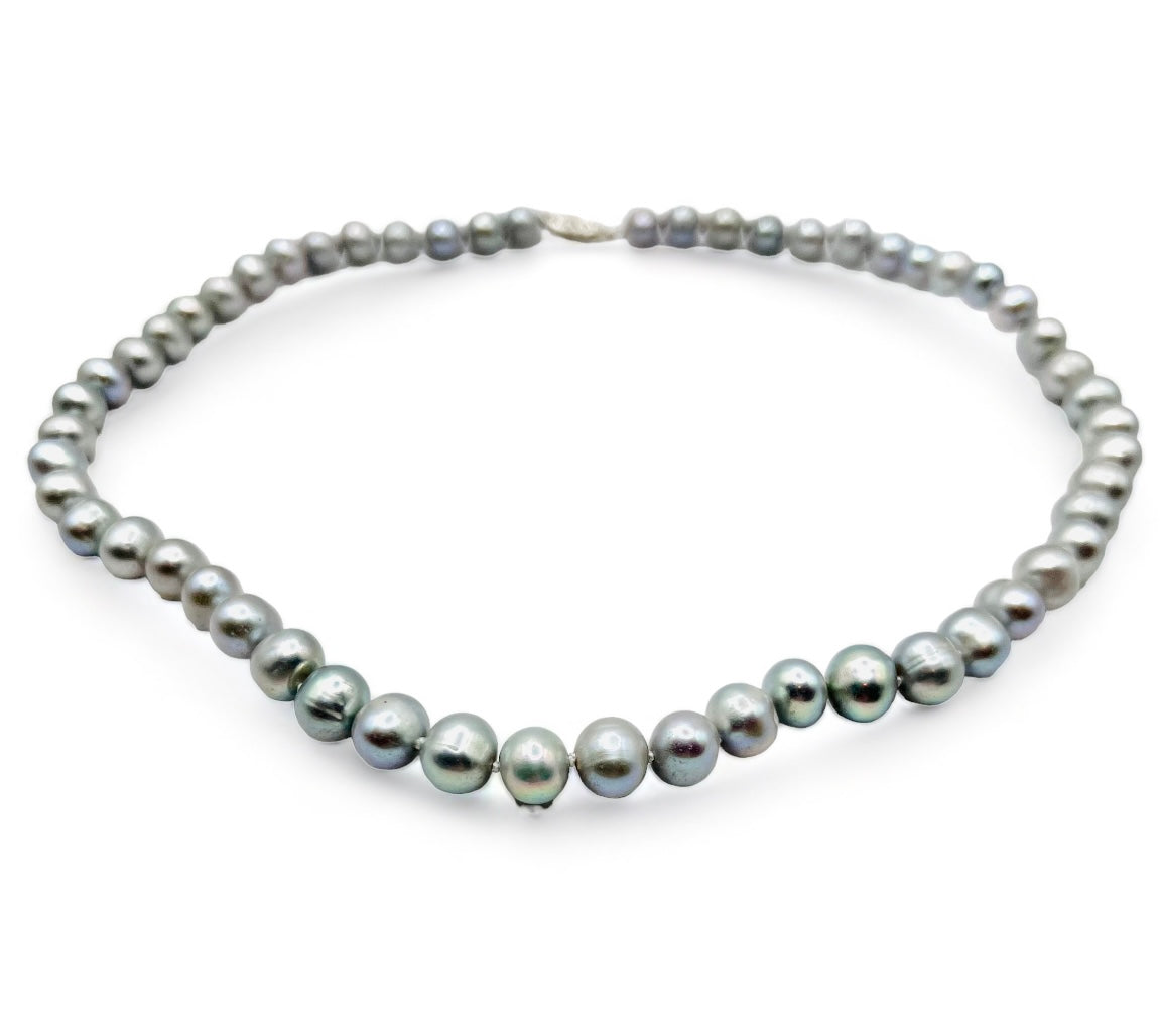 7.5-8mm GREY PEARL NECKLACE