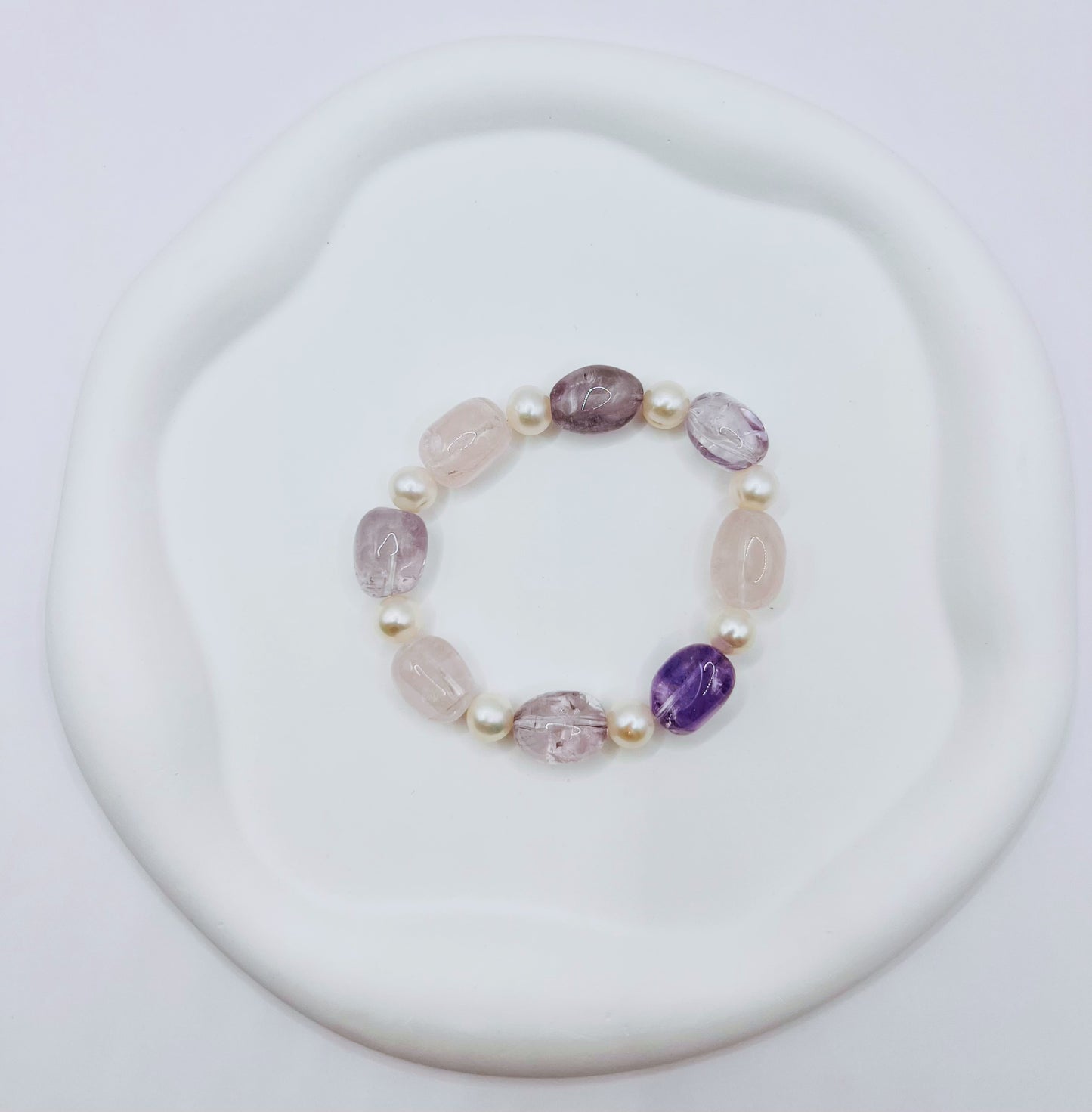 MUTI STONE WITH 7-8mm FRESHWATER PEARL BRACELET