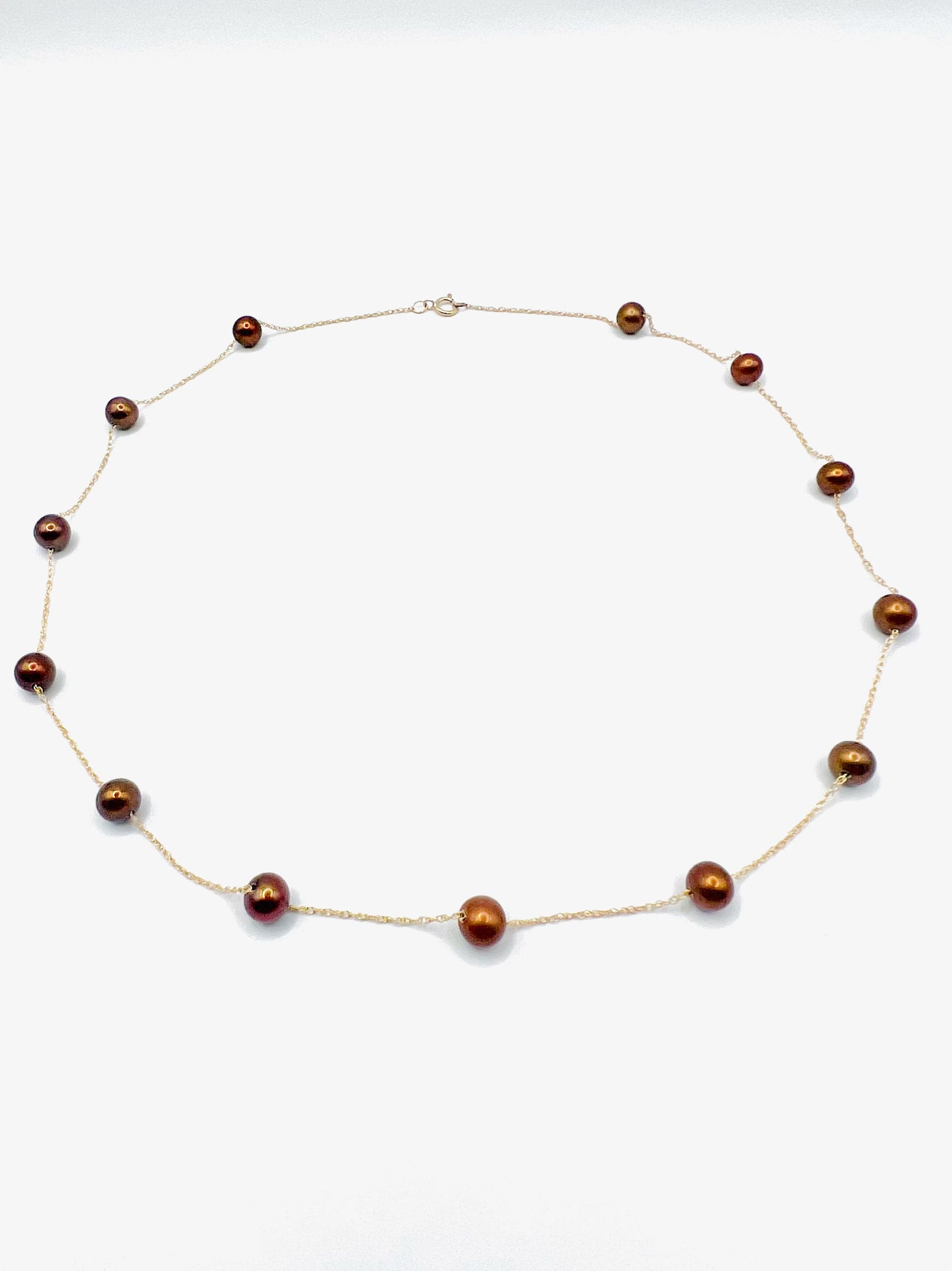 ANYA BLACK FRESHWATER PEARL NECKLACE-10K GOLD