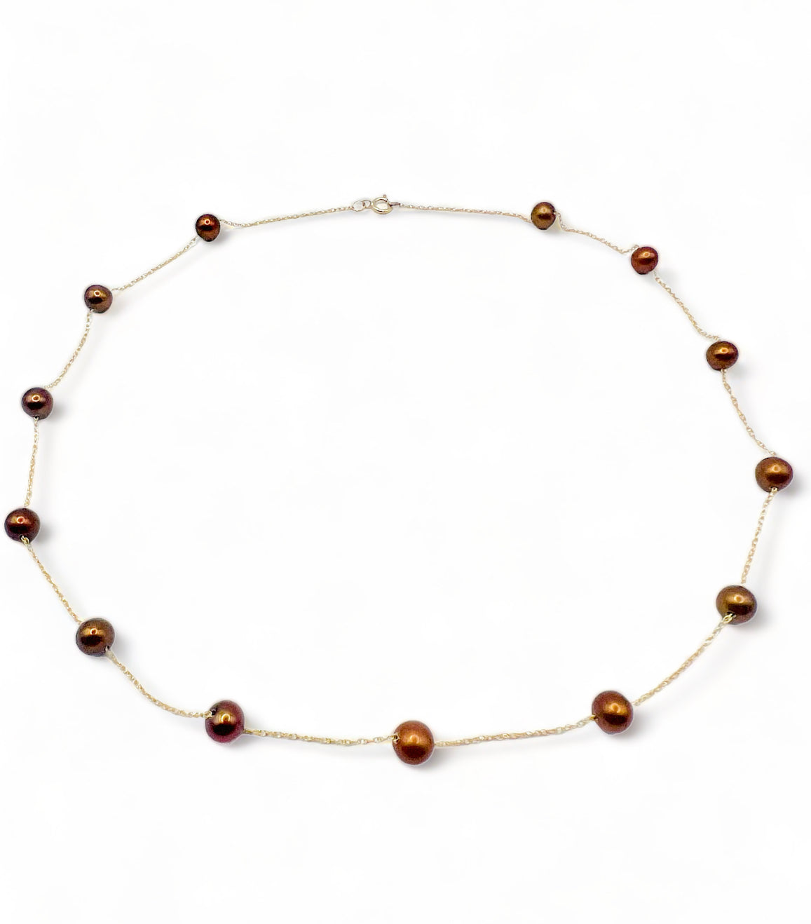 ANYA BLACK FRESHWATER PEARL NECKLACE-10K GOLD