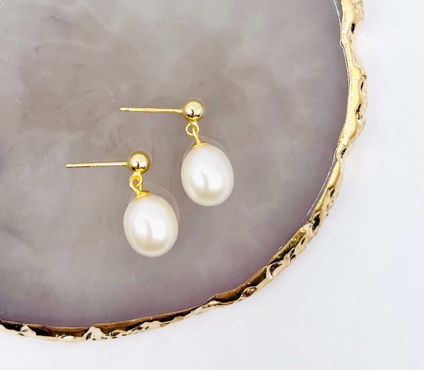 JEMMA WHITE FRESHWATER PEARL EARRINGS