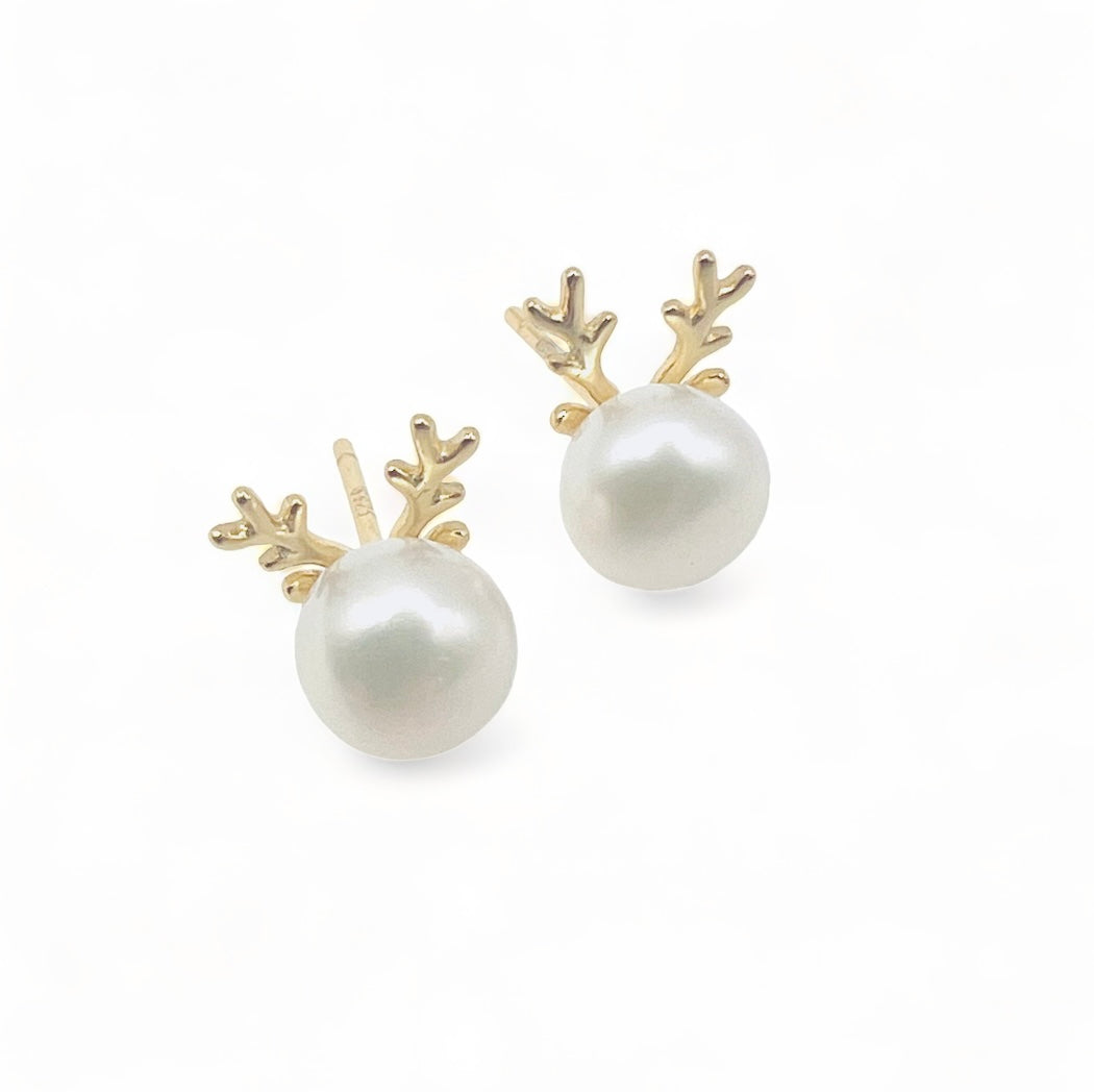 6.5-7mm FRESHWATER PEARL EARRINGS-GOLD PLATED