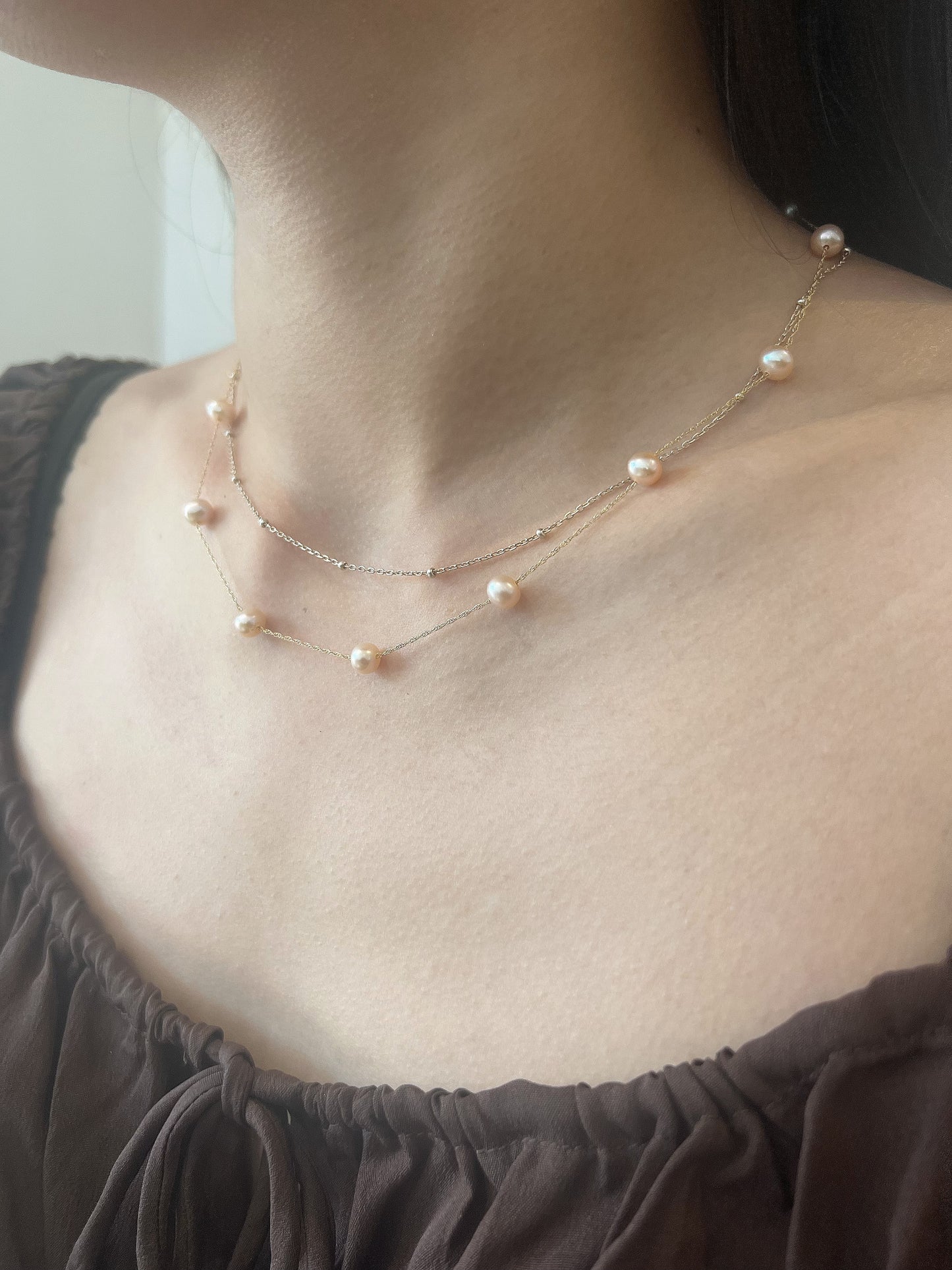 ANYA FRESHWATER PEARL NECKLACE- 10K GOLD