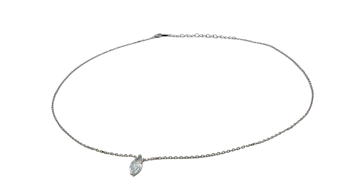 Hadley Marquise Necklace - Silver