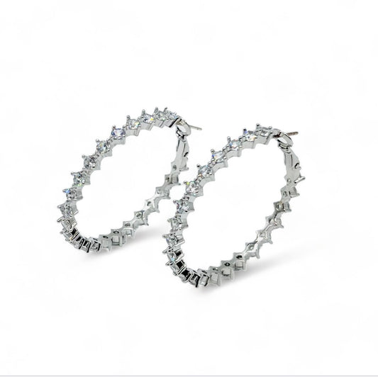 Aria Cubic Zirconia Hoop Earrings