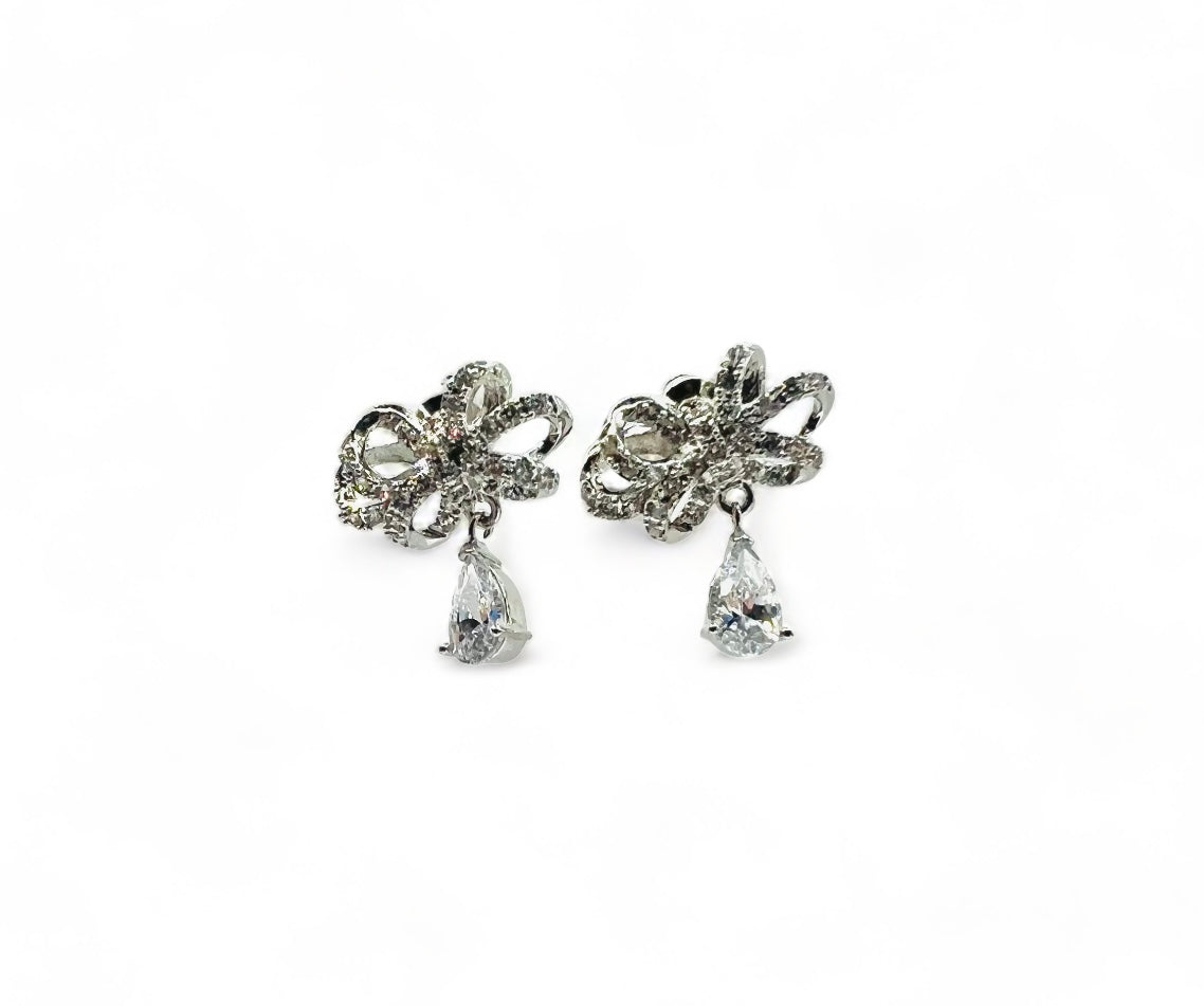 Violet Knot Earrings - Silver