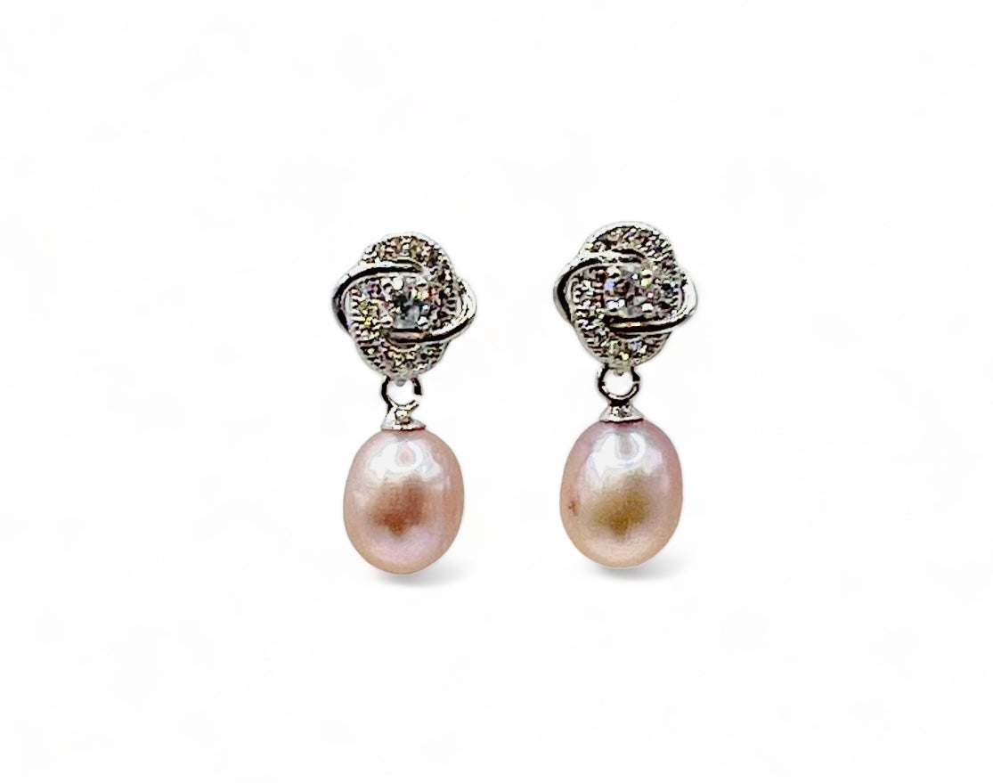 Everly Earrings - Pink Fresh water Pearl