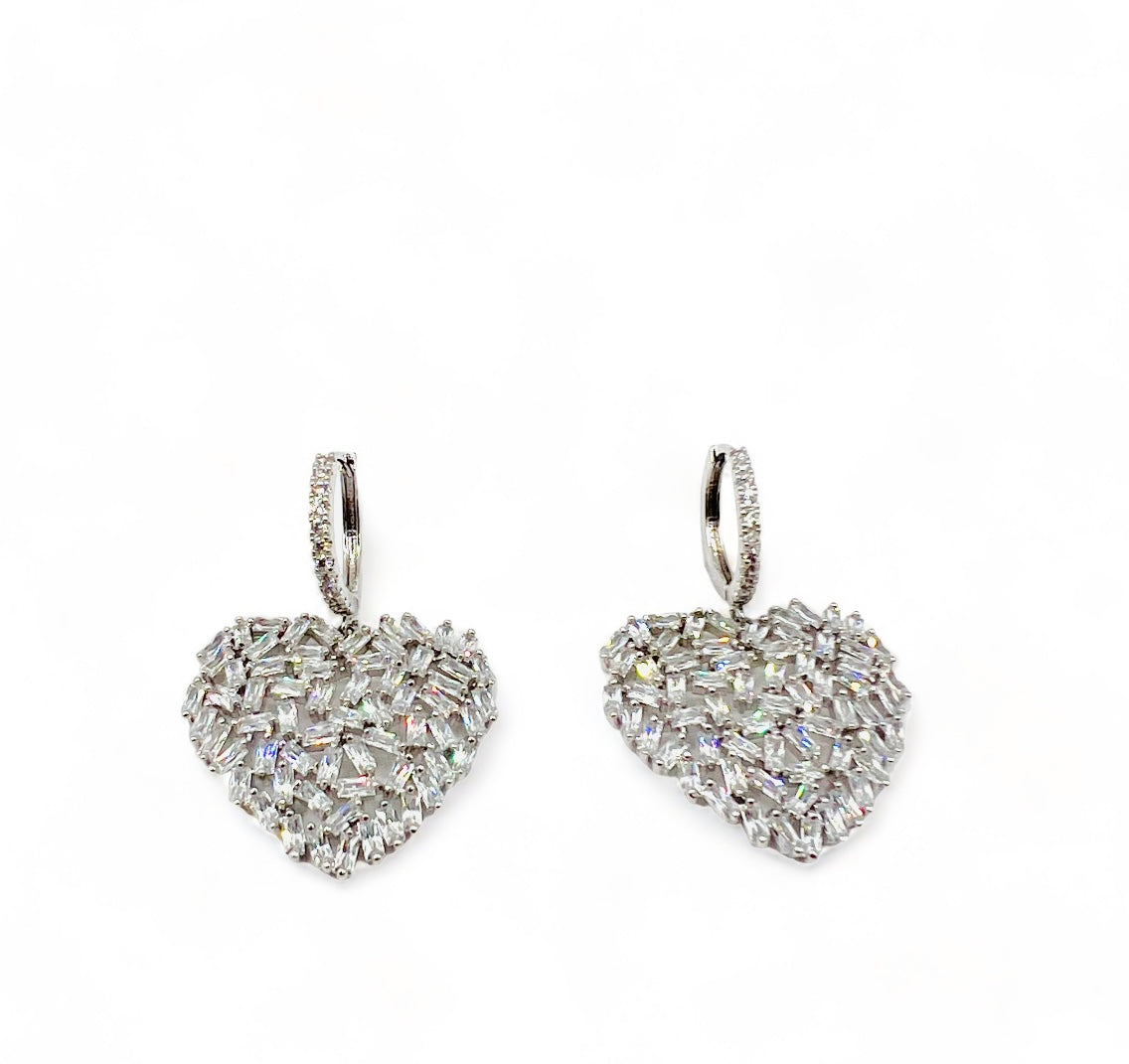 Genesis Heart Cubic Zirconia Earrings