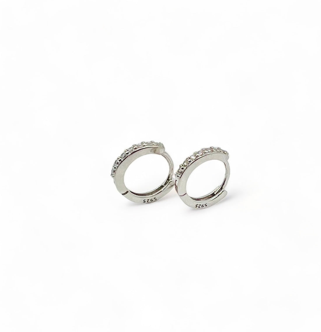 mini Cora Hoop Cubic Zirconia Earrings - Silver