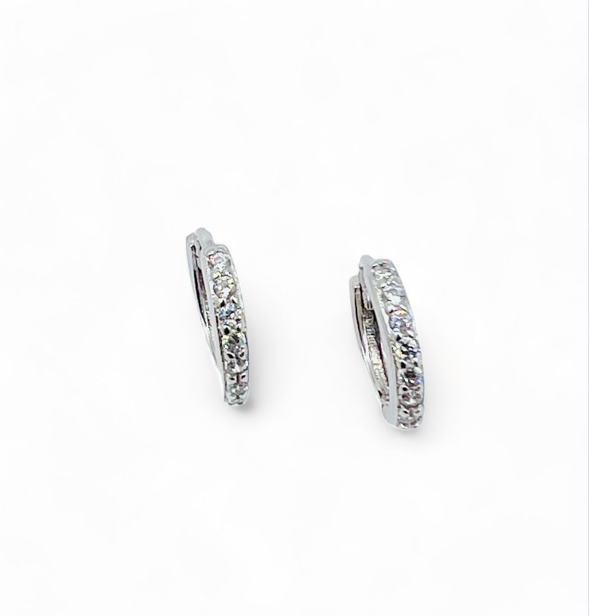 mini Cora Hoop Cubic Zirconia Earrings - Silver