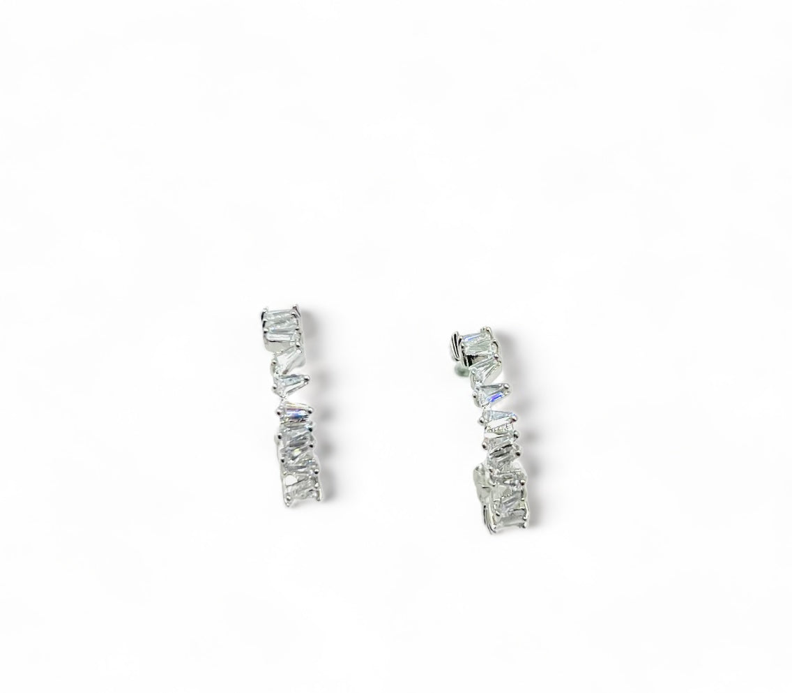 Marcy Cubic Zirconia Hoop Earrings - Silver