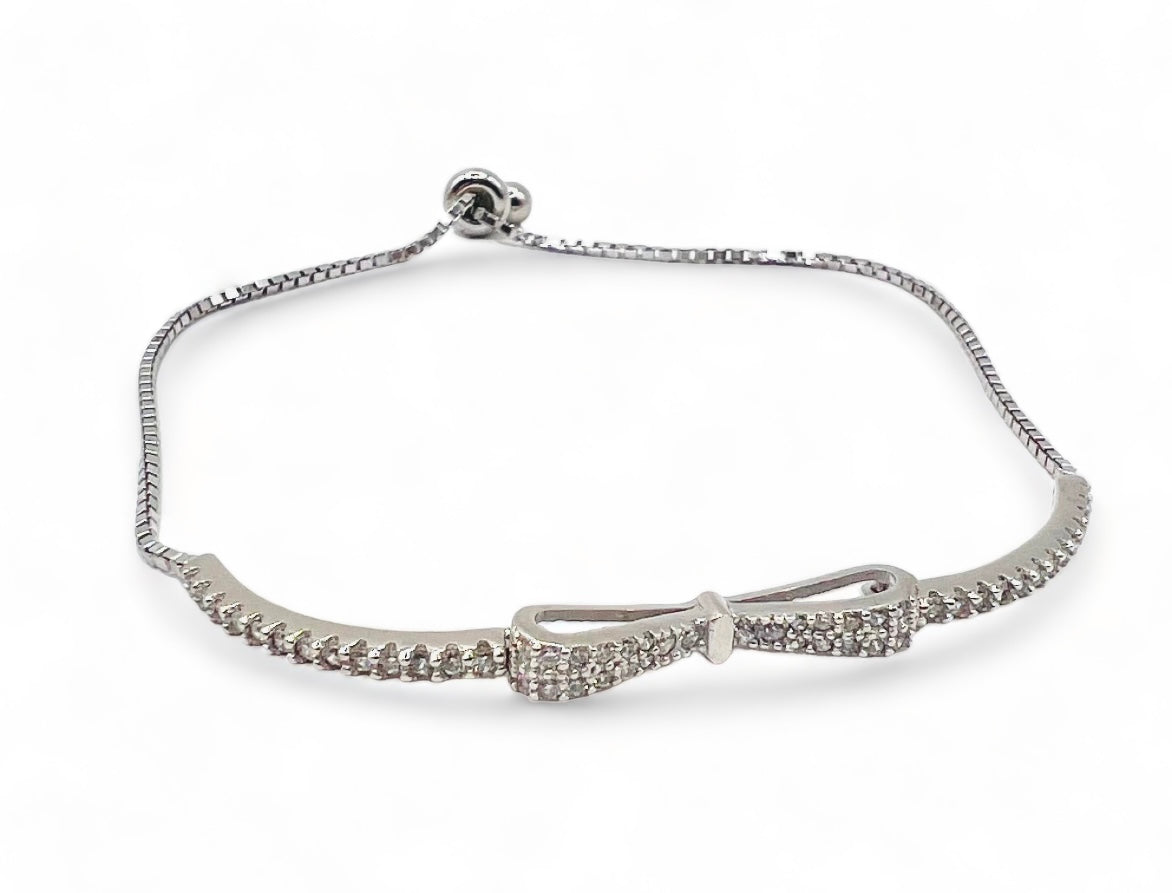 Caterina Ribbon Knot Bracelet - Silver