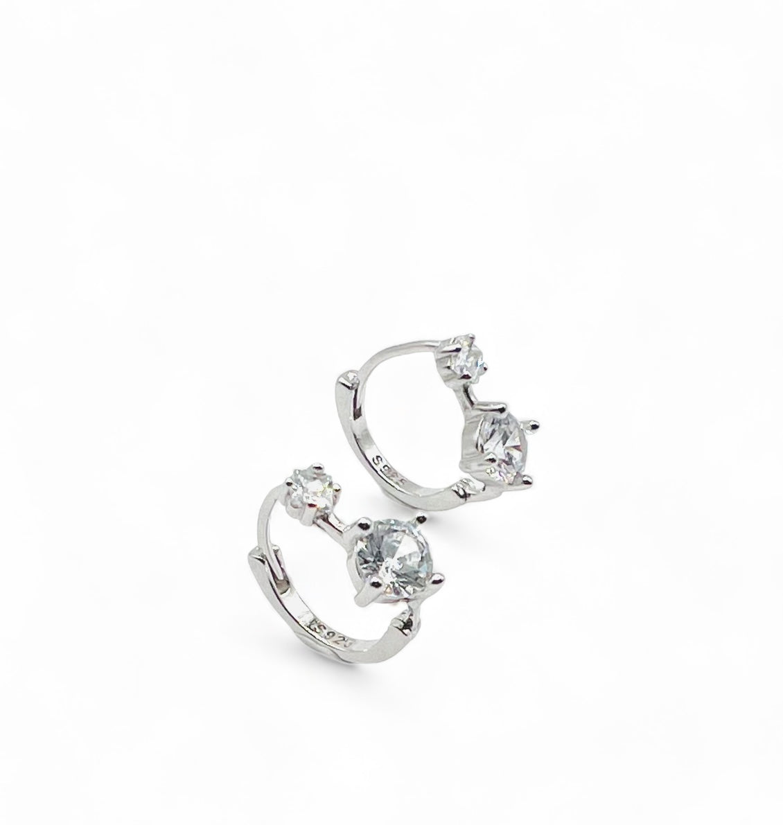 Carla Mini Huggies Cubic Zirconia - Silver