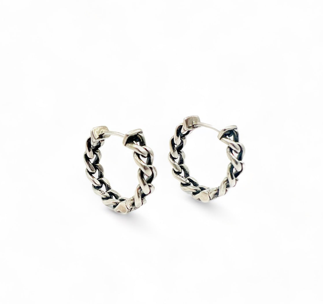 Olivia Hoop Silver Earrings