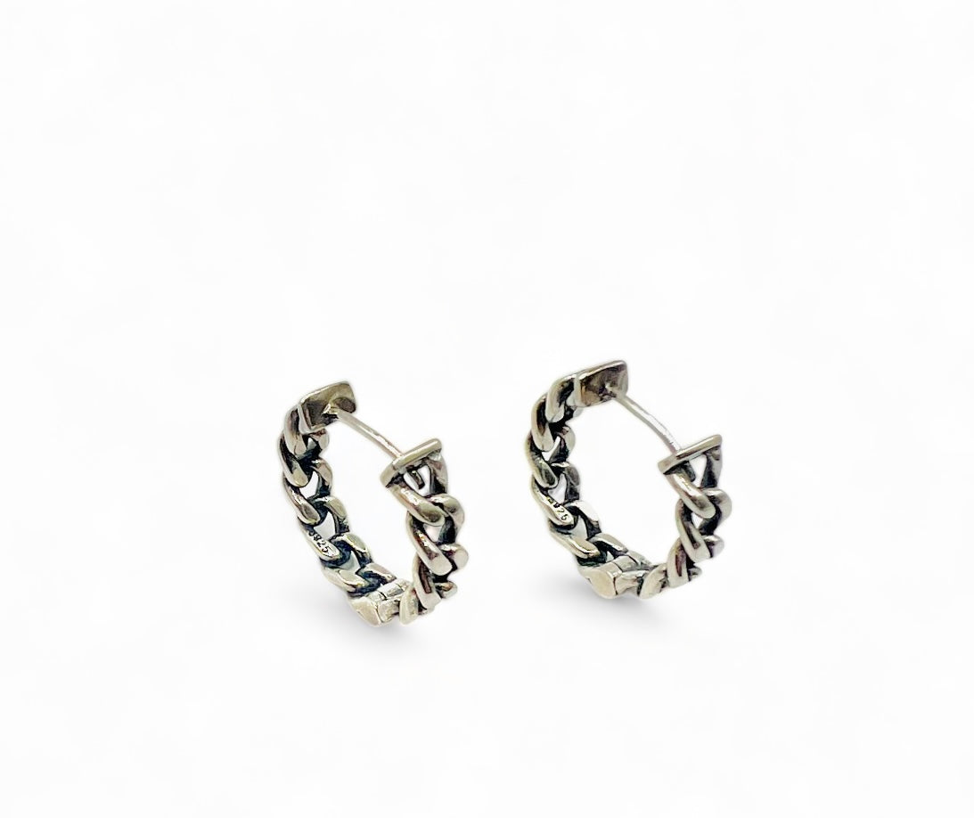 Olivia Hoop Silver Earrings