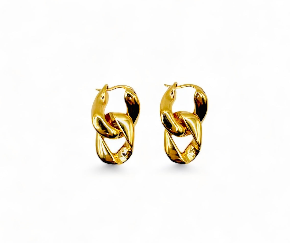 Emery Chain Earrings - Gold