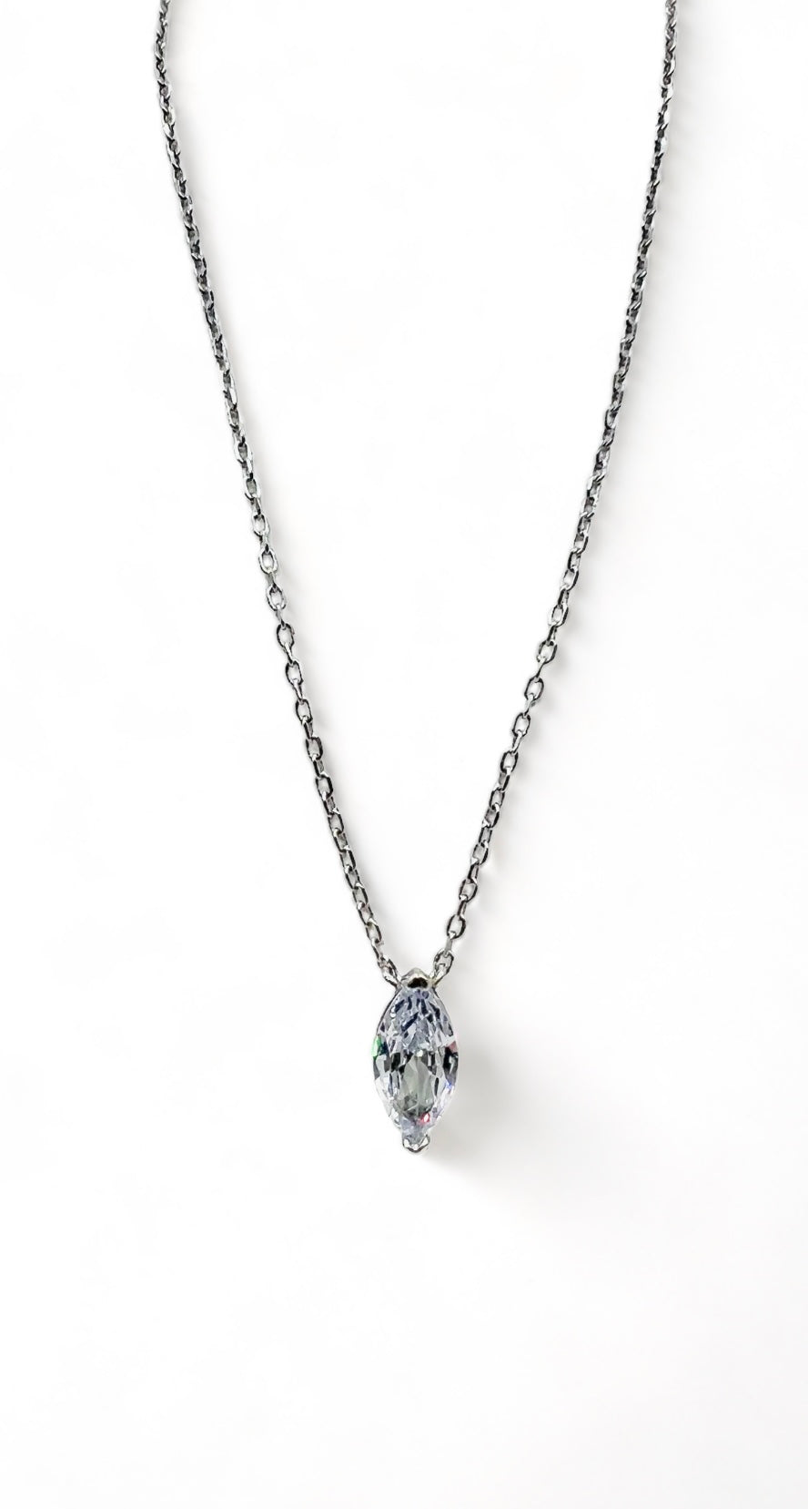 Hadley Marquise Necklace - Silver