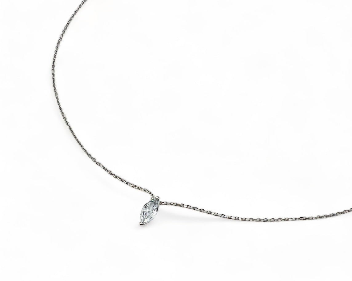 Hadley Marquise Necklace - Silver