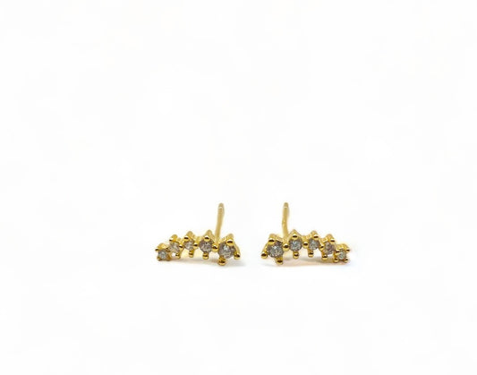 Smile Cubic Zirconia Earring- Gold