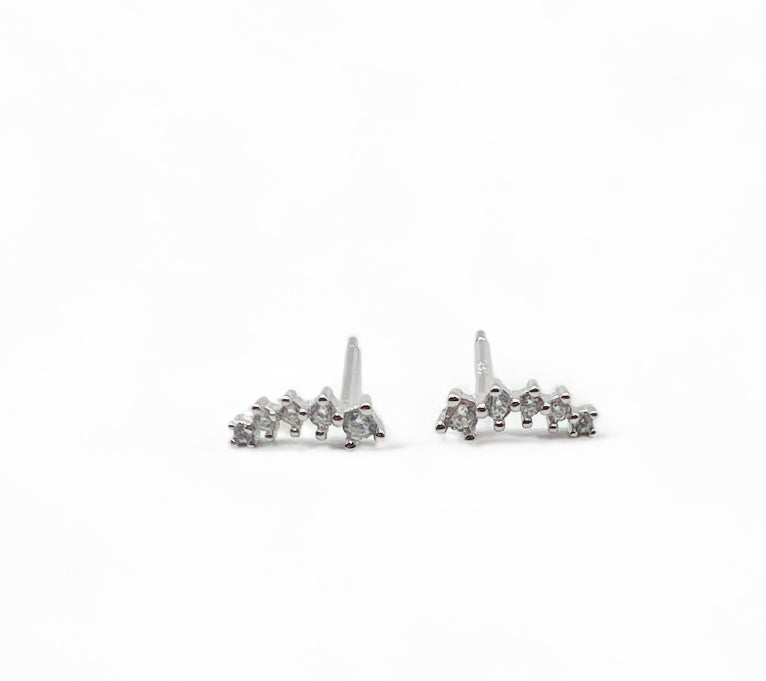 Smile Cubic Zirconia Earring - Silver